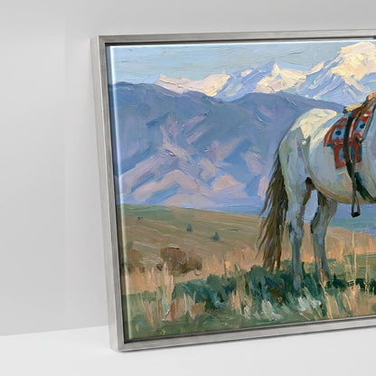 High Country Trail - artwork detail in an antique silver float frame