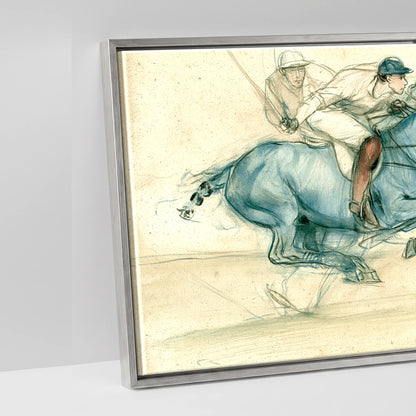 The Blue Chukka - artwork detail in an antique silver float frame