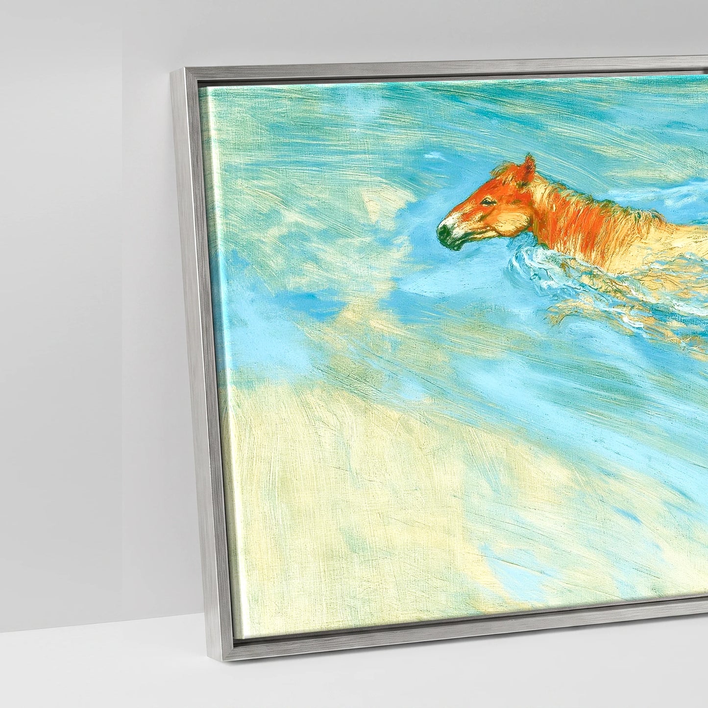 Vivid Surf Surge - artwork detail in an antique silver float frame