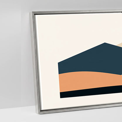 Geometric Equine Horizon - artwork detail in an antique silver float frame