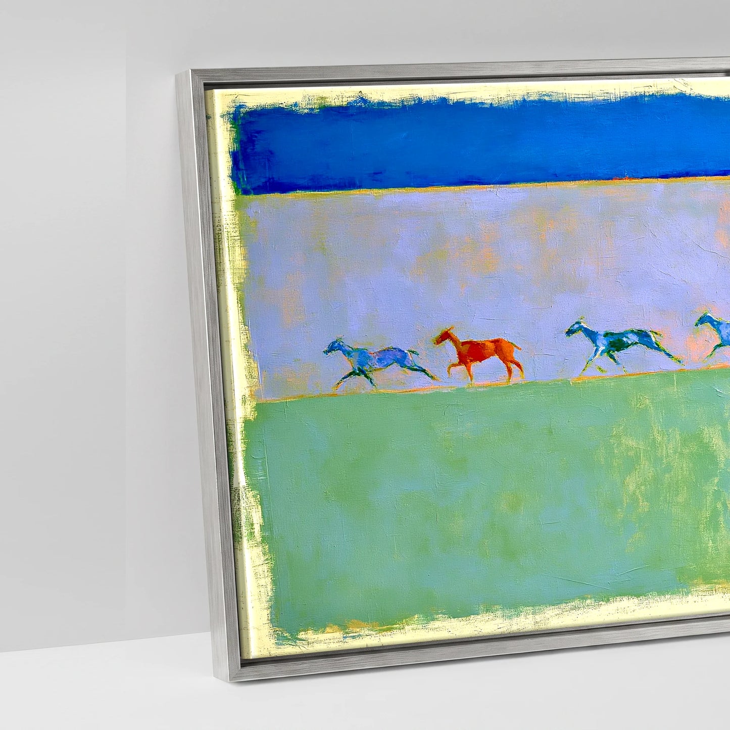 Rhythm in Colour - artwork detail in an antique silver float frame