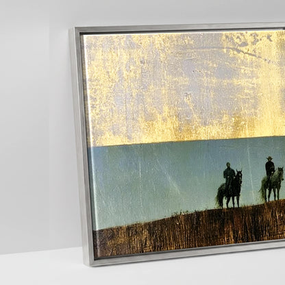 The Gilded Ridge - artwork detail in an antique silver float frame