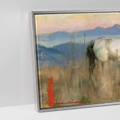 High Country Dawn - artwork detail in an antique silver float frame