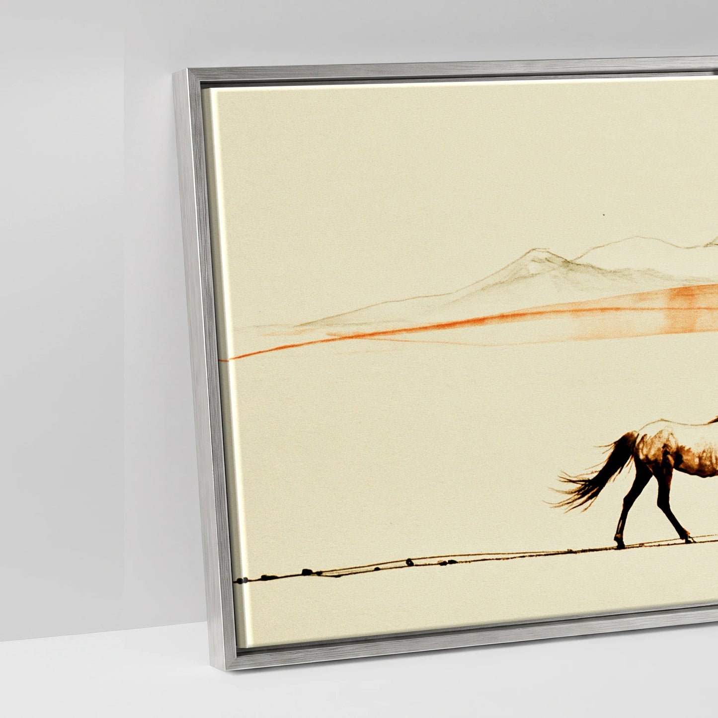 The Amber Horizon - artwork detail in an antique silver float frame