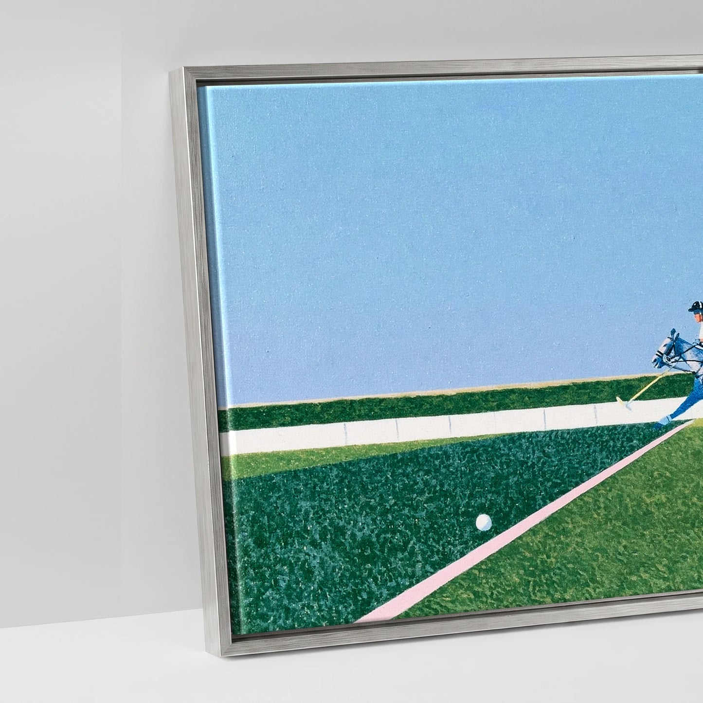 Rhythm of the Chukka - artwork detail in an antique silver float frame