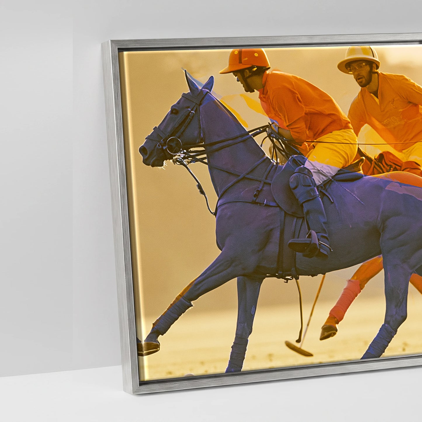 The Cobalt Charge - artwork detail in an antique silver float frame
