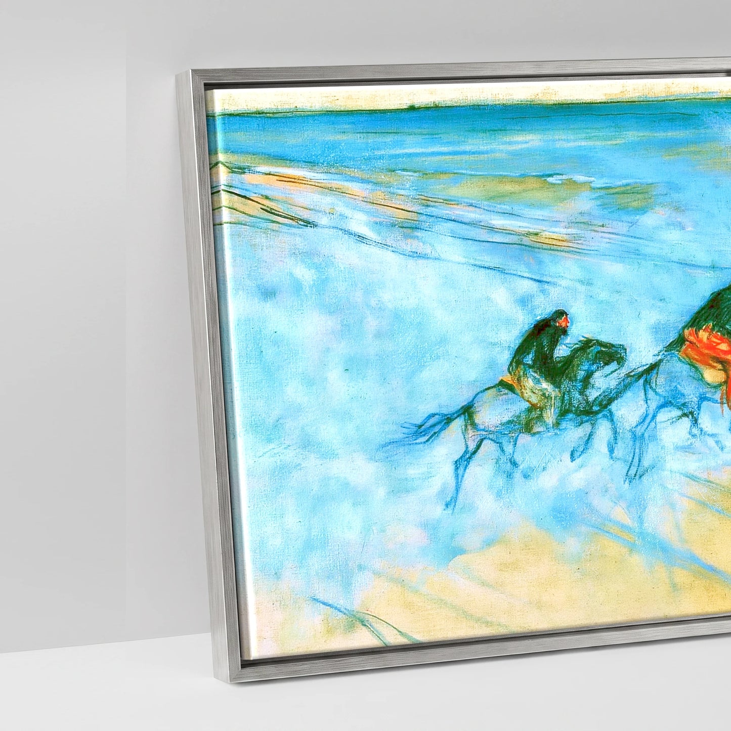Racing the Tide - artwork detail in an antique silver float frame