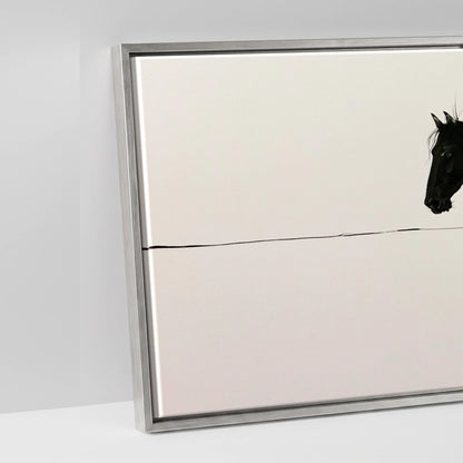 Equine Ink Horizon - artwork detail in an antique silver float frame