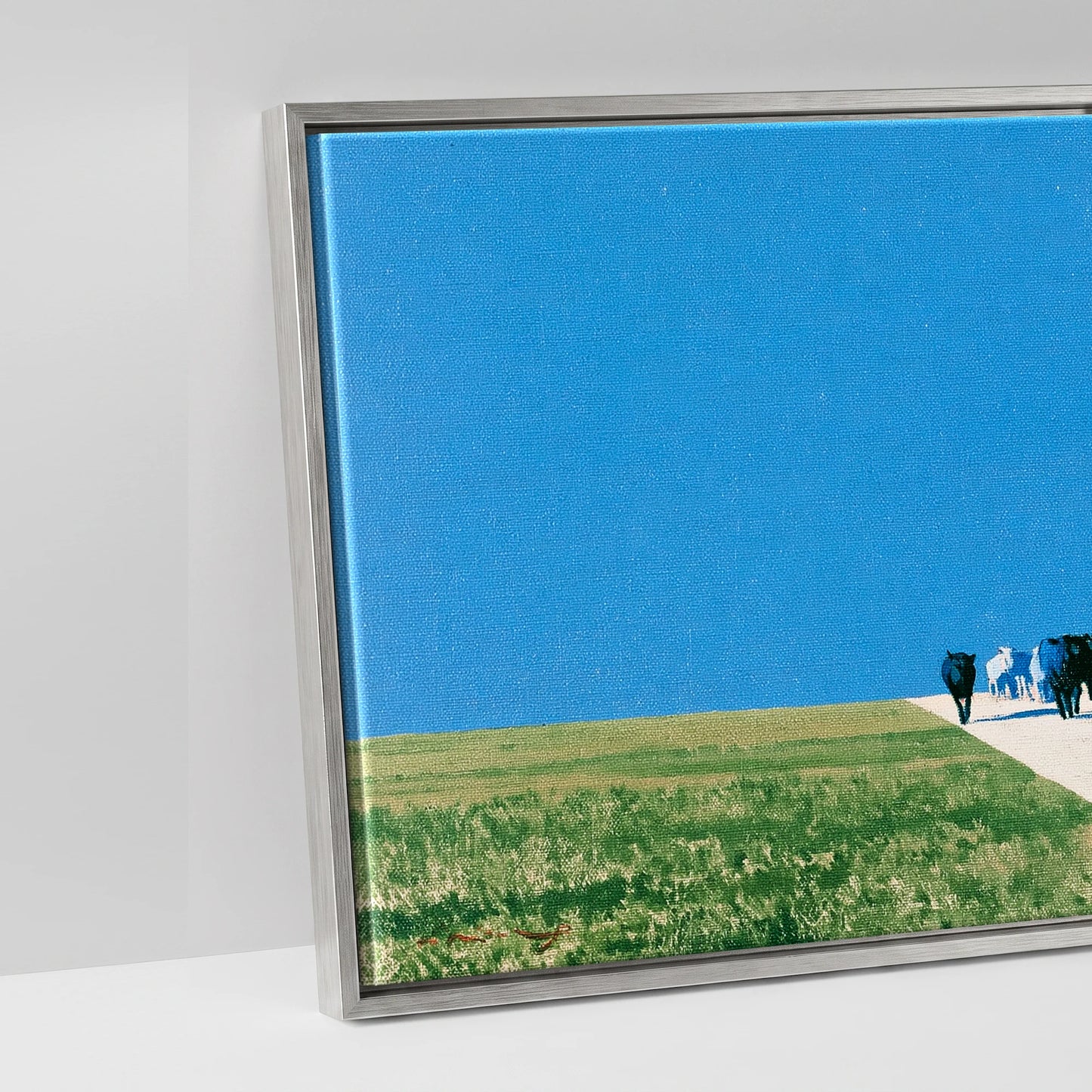 The Long Trail - artwork detail in an antique silver float frame