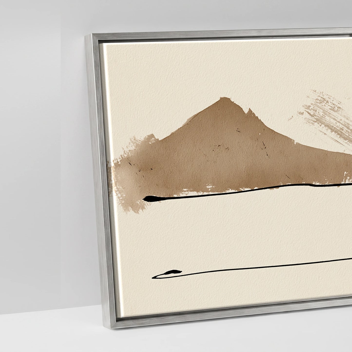 Silent Equine Horizon - artwork detail in an antique silver float frame
