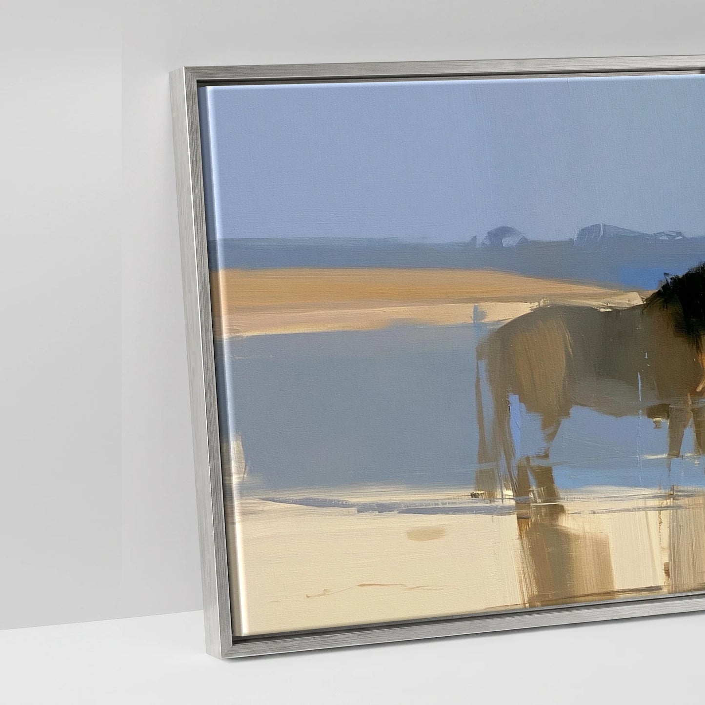 Stillness in the Shallows - artwork detail in an antique silver float frame