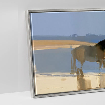 Stillness in the Shallows - artwork detail in an antique silver float frame