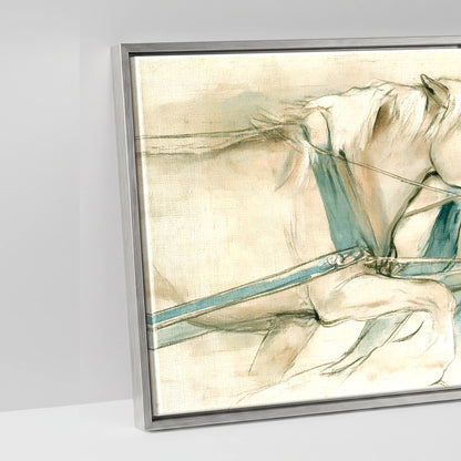 Harnessed Momentum - artwork detail in an antique silver float frame