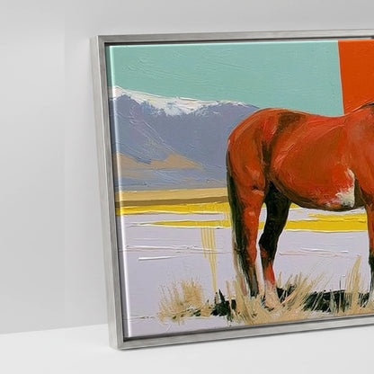 Painted High Country - artwork detail in an antique silver float frame