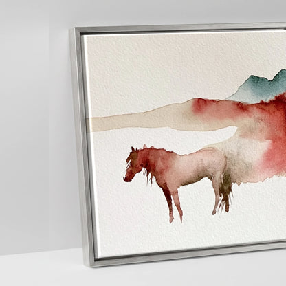 Crimson Ridge Horizon - artwork detail in an antique silver float frame