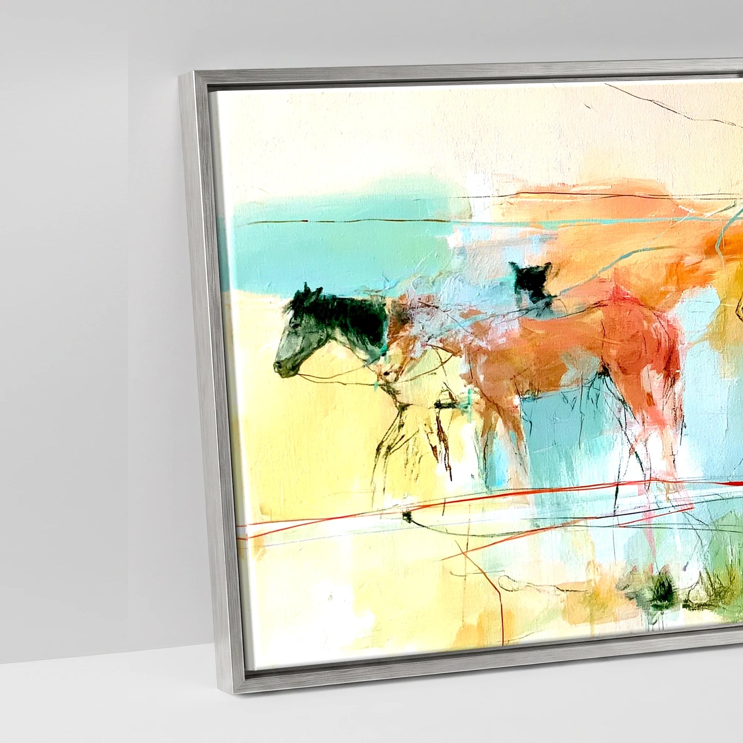 The Painted Trail - artwork detail in an antique silver float frame