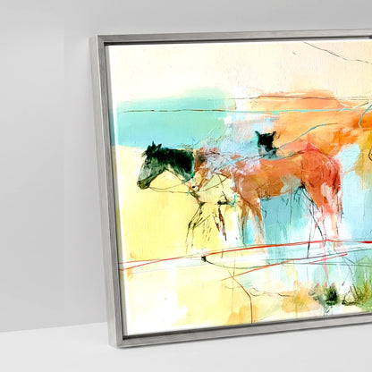 The Painted Trail - artwork detail in an antique silver float frame