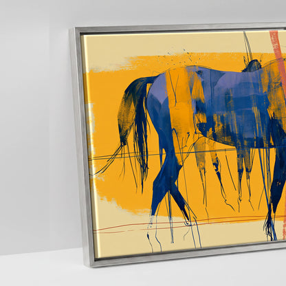 Cobalt Stride Sequence - artwork detail in an antique silver float frame