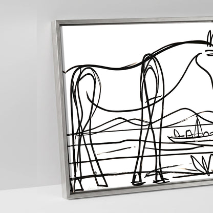 Equine Coastal Rhythm - artwork detail in an antique silver float frame