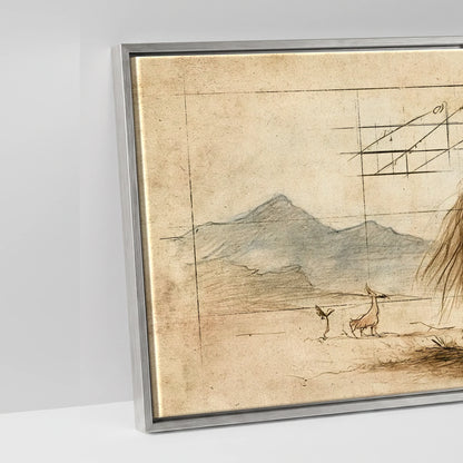 Classical Equine Study - artwork detail in an antique silver float frame