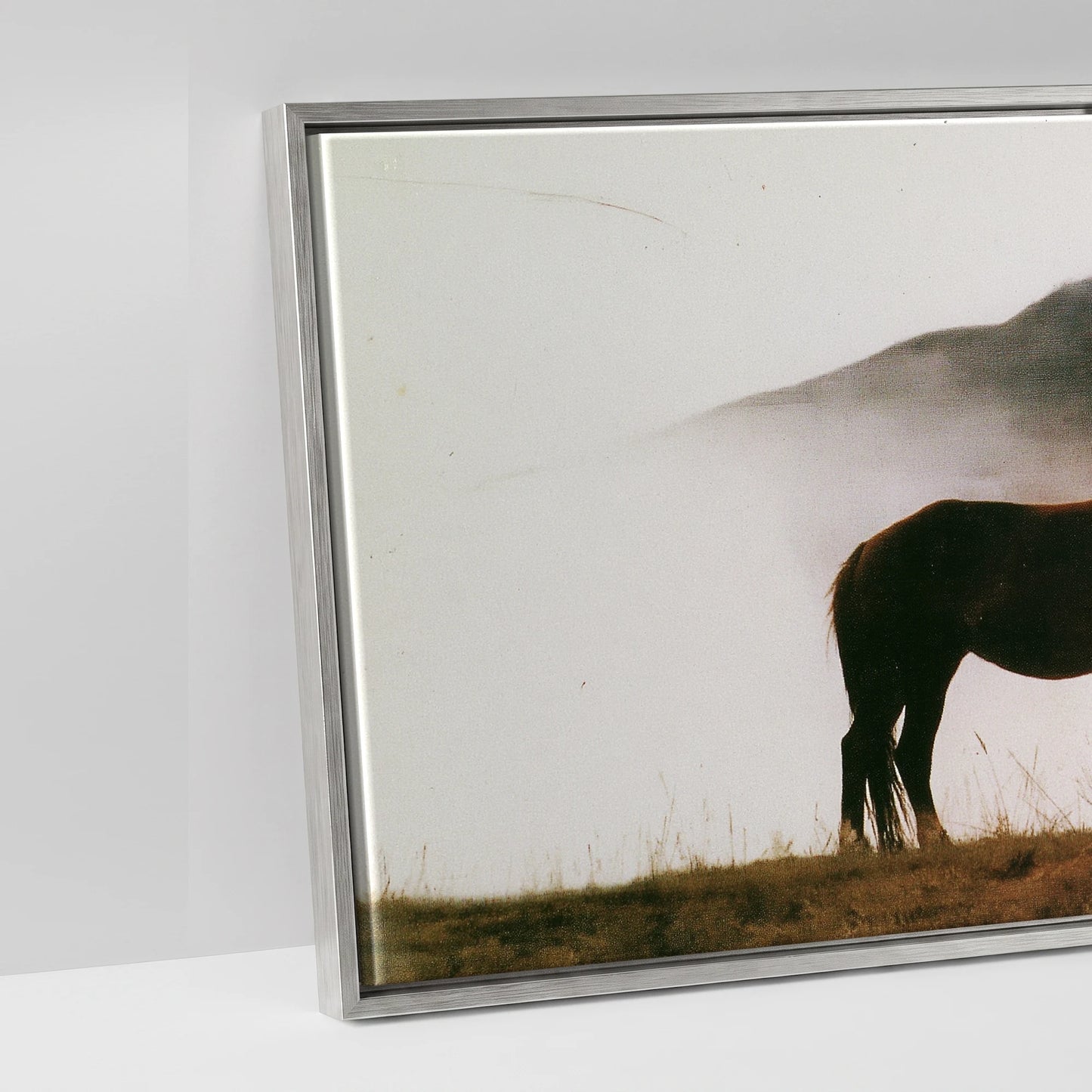 Ethereal Amber Mist - artwork detail in an antique silver float frame