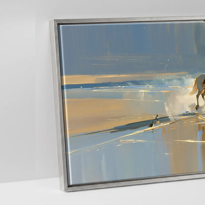Sunlit Shoreline Ride - artwork detail in an antique silver float frame