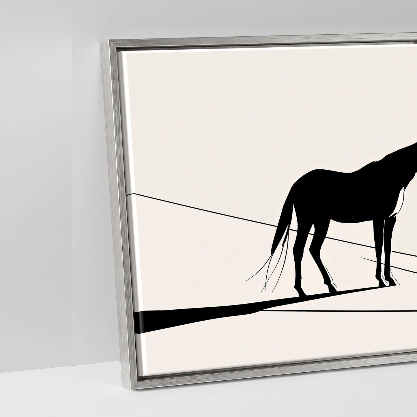 Mountain Contour Silhouette - artwork detail in an antique silver float frame