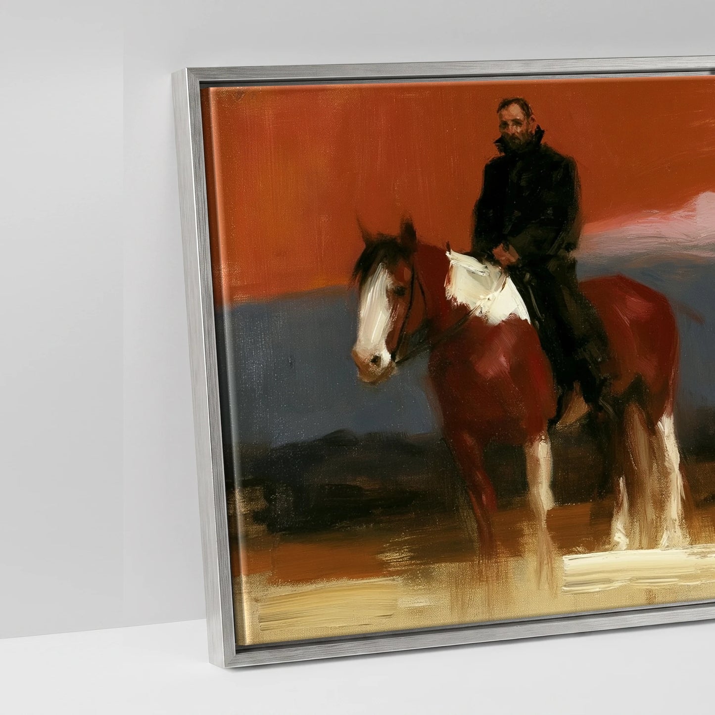 The Vast Horizon - artwork detail in an antique silver float frame