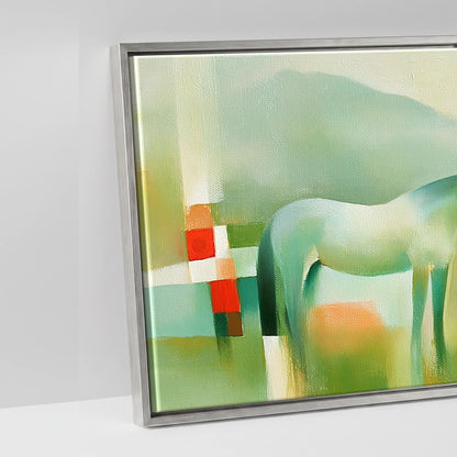 The Mint Horizon - artwork detail in an antique silver float frame