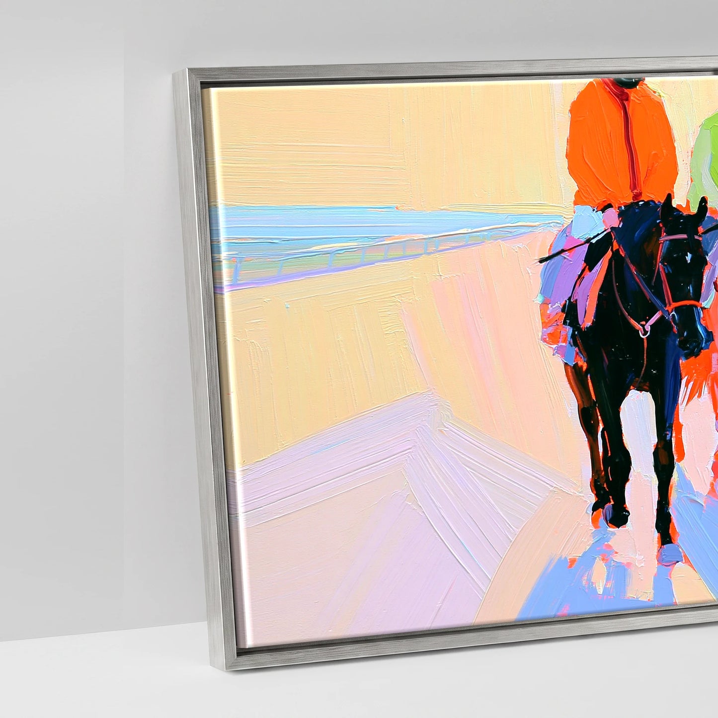 Technicolour Parade - artwork detail in an antique silver float frame