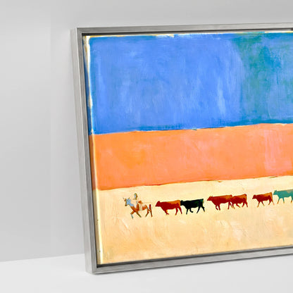 Painted Desert Drive - artwork detail in an antique silver float frame