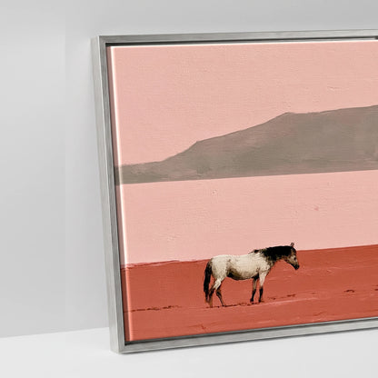 Terracotta Horizon - artwork detail in an antique silver float frame