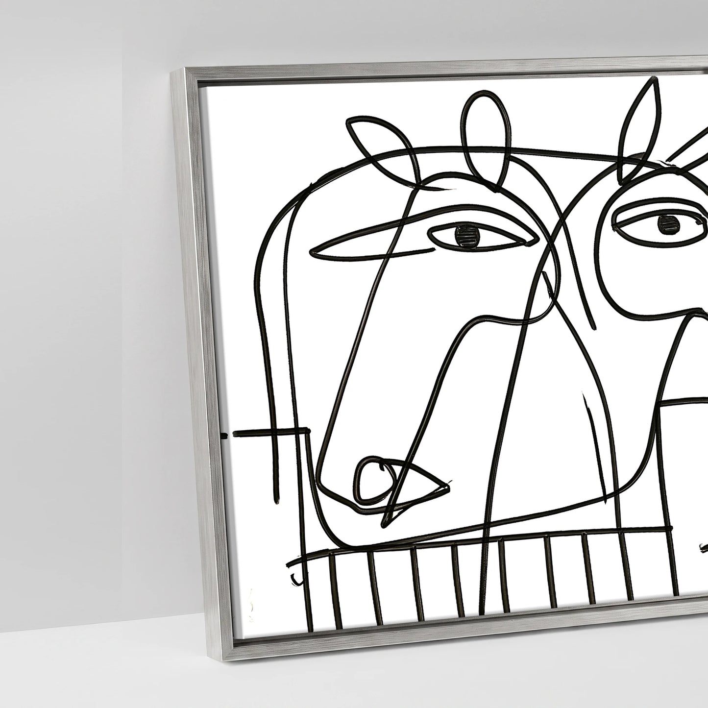 Linear Yard - artwork detail in an antique silver float frame