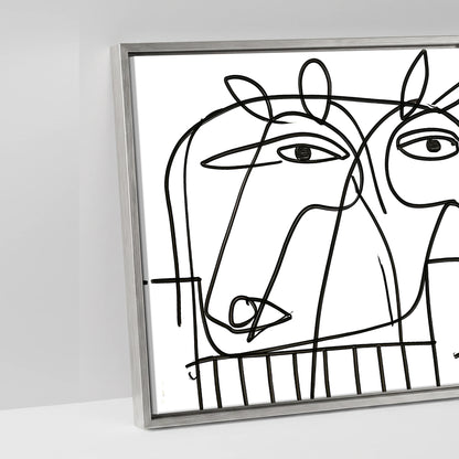 Linear Yard - artwork detail in an antique silver float frame