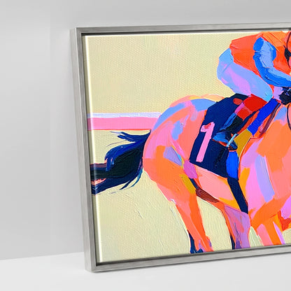 Vivid Finish Line - artwork detail in an antique silver float frame