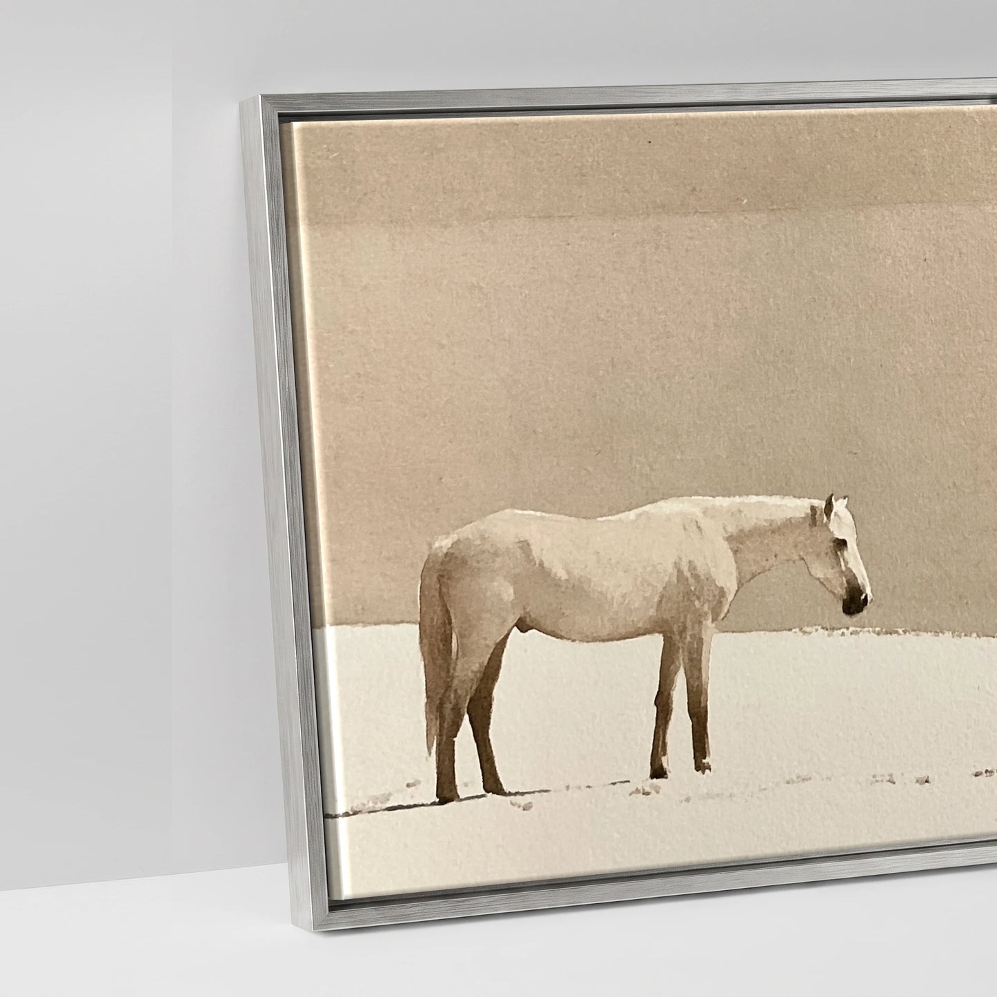 The Quiet Divide - artwork detail in an antique silver float frame