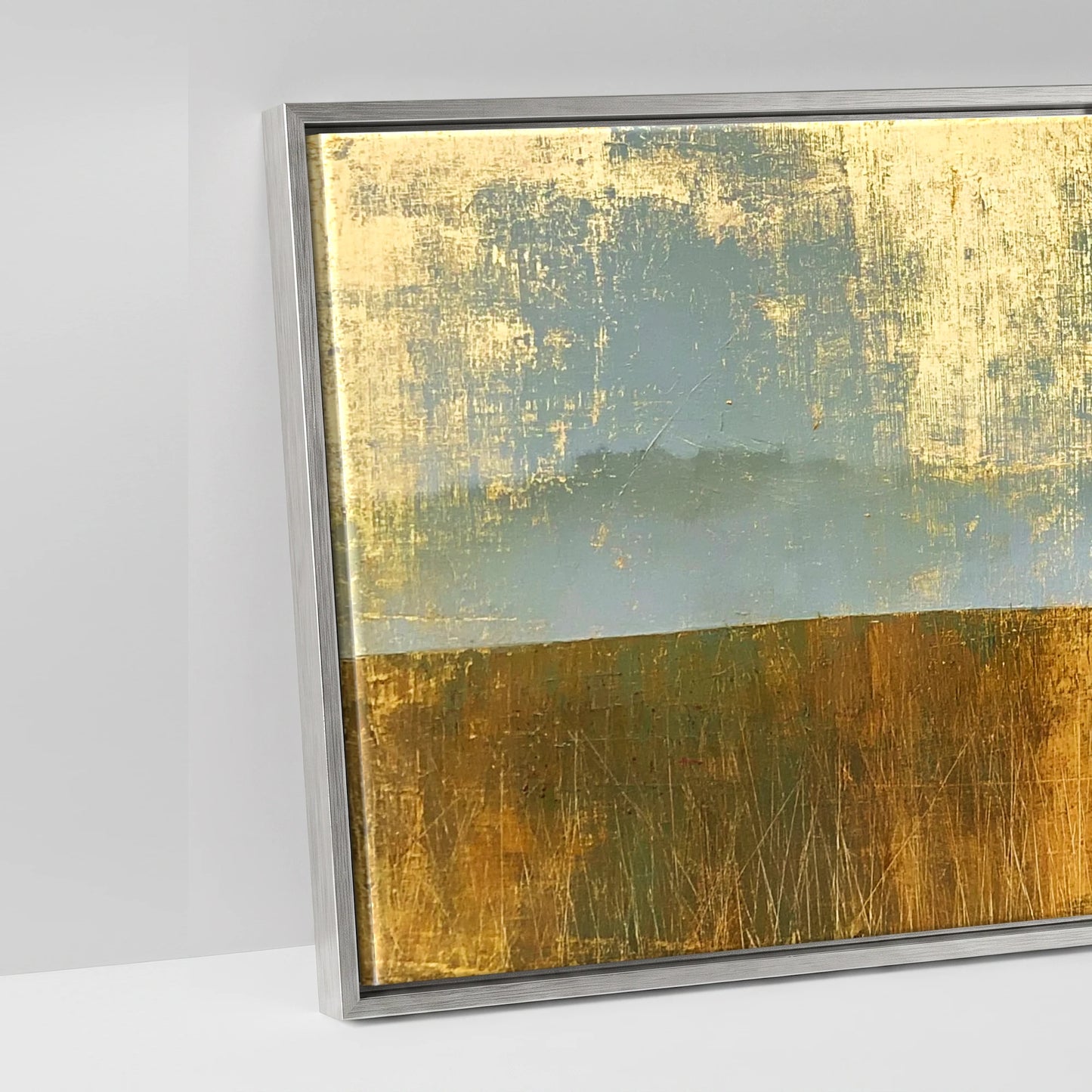 Gilded Horizon - artwork detail in an antique silver float frame