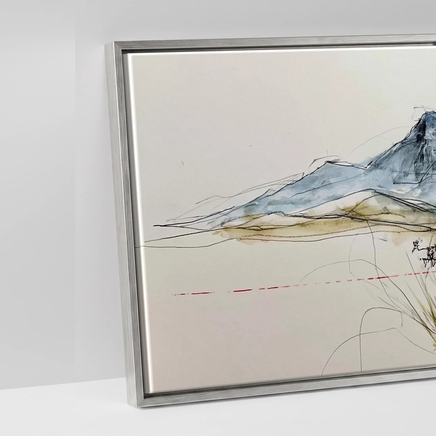 Wild Horizon Sketch - artwork detail in an antique silver float frame
