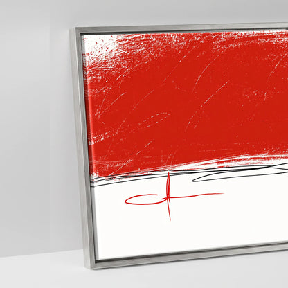 Crimson Horizon Herd - artwork detail in an antique silver float frame