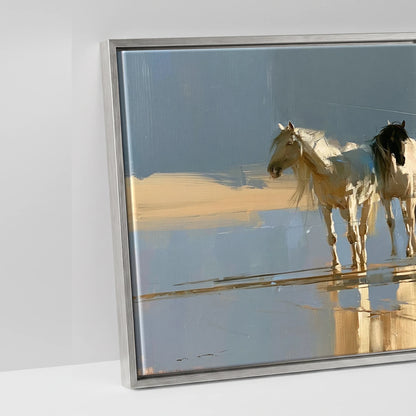 Coastal Reflections - artwork detail in an antique silver float frame