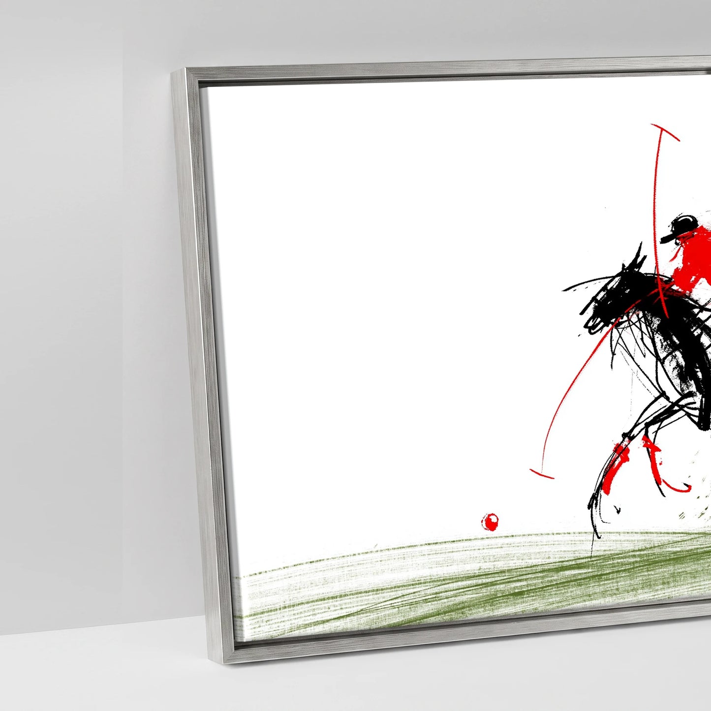 The Scarlet Charge - artwork detail in an antique silver float frame