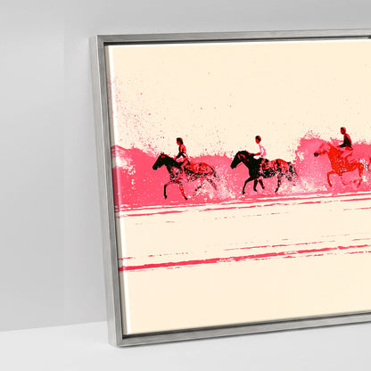 Magenta Surf Gallop - artwork detail in an antique silver float frame