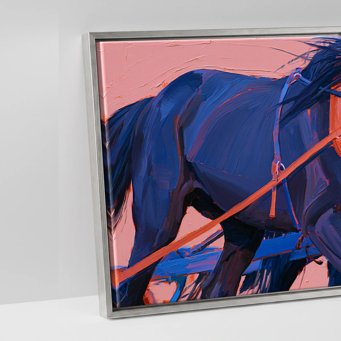 The Indigo Team - artwork detail in an antique silver float frame