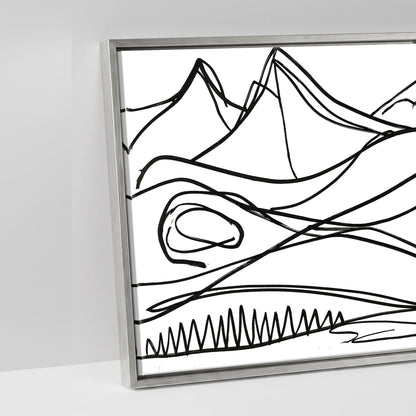 Bold Equine Contours - artwork detail in an antique silver float frame