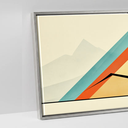 Geometric Equine Horizon - artwork detail in an antique silver float frame