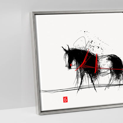 Crimson Ink Drive - artwork detail in an antique silver float frame