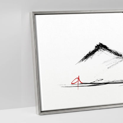Silent Peaks Grazing - artwork detail in an antique silver float frame