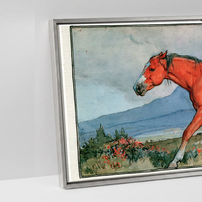 Mountain Wanderer - artwork detail in an antique silver float frame