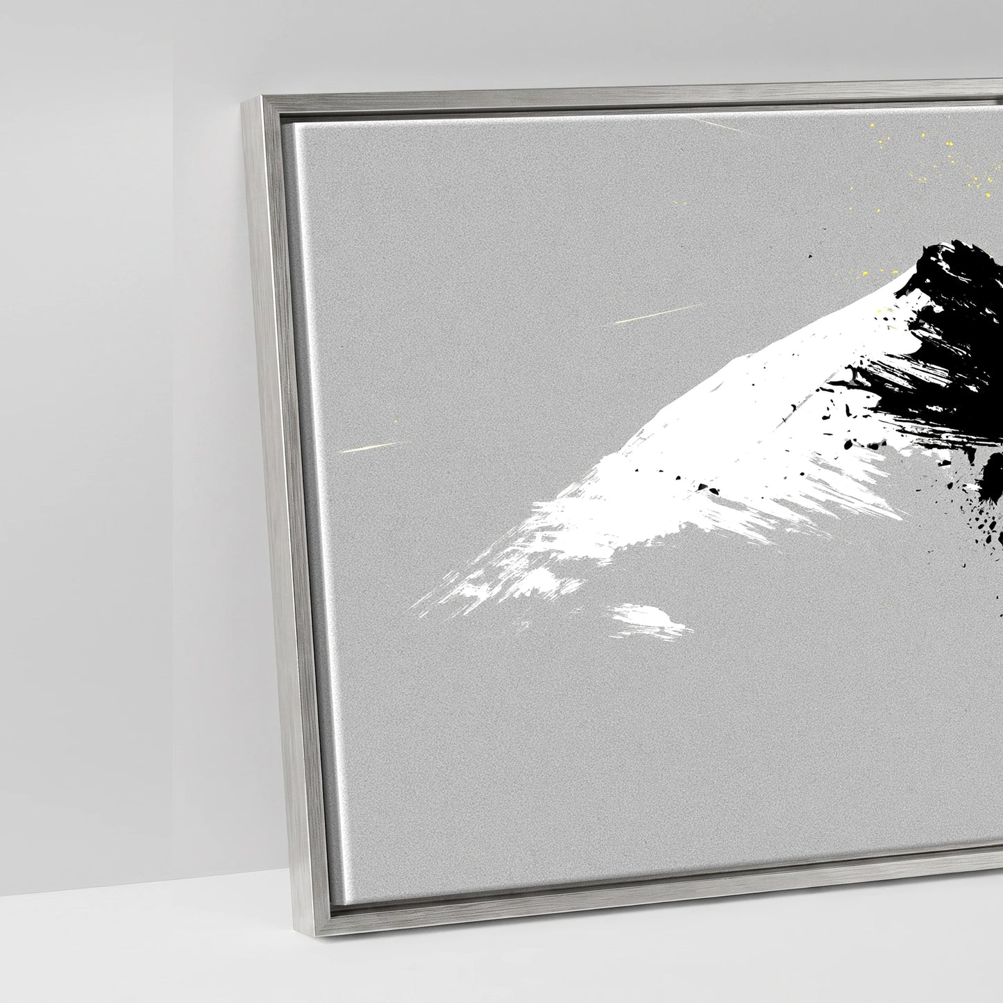 Bold Alpine Silhouette - artwork detail in an antique silver float frame