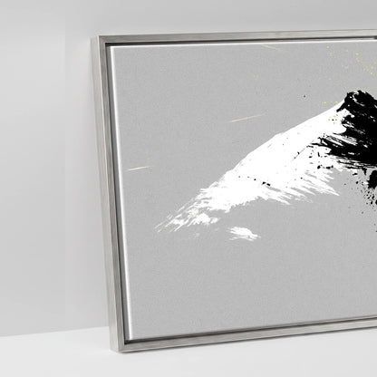 Bold Alpine Silhouette - artwork detail in an antique silver float frame